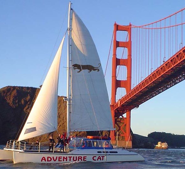 Adventure Cat sailing under the Golden Gate Bridge