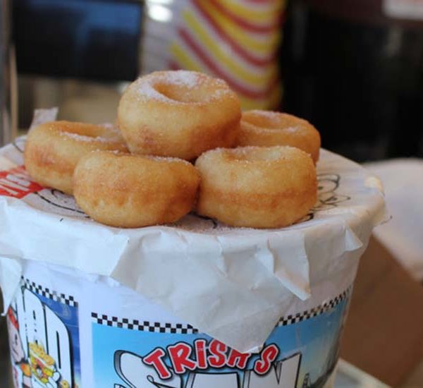 Bucket of Trish's mini donuts